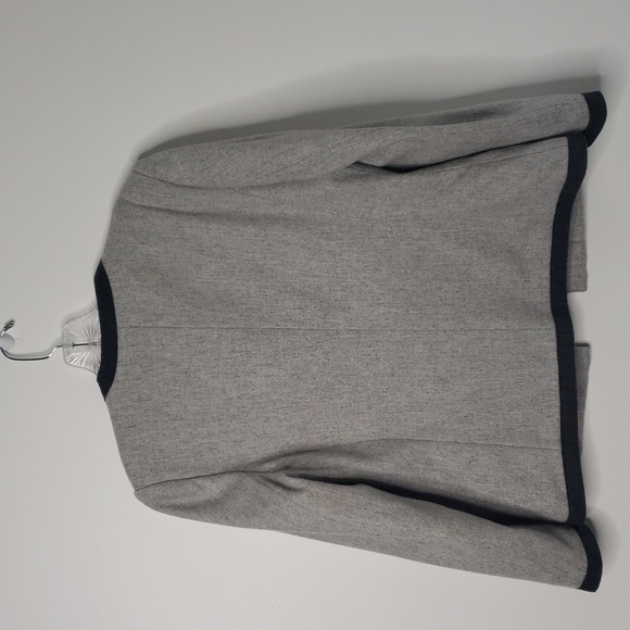 Vintage wool-blend lady jacket gray cropped blazer - Picture 3 of 15